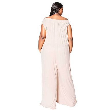 Plus Size Olson Wide Leg Pocket Jumpsuit