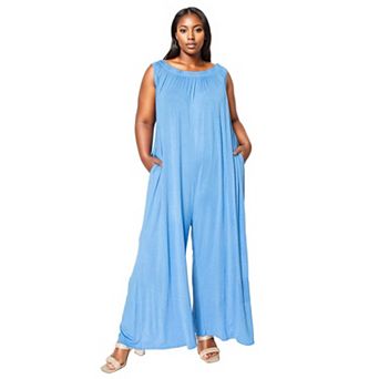 Plus Size Olson Wide Leg Pocket Jumpsuit