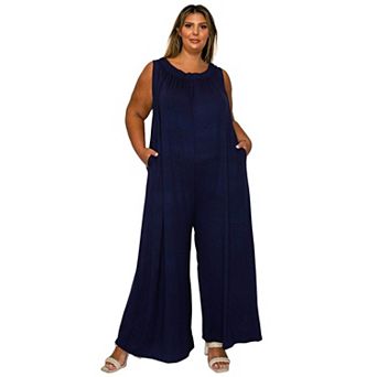Plus Size Olson Wide Leg Pocket Jumpsuit