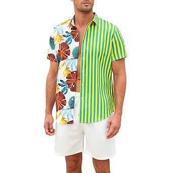 Men's Hawaiian Shirt 2 pc Sets Floral Short Sleeve Shirts And Shorts Summer Beach Outfits