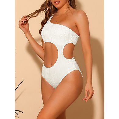 Women's Asymmetric One Piece Swimsuit Waist Cutout Swimwear Monokini