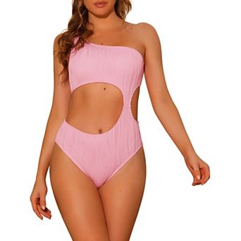 Women's Asymmetric One Piece Swimsuit Waist Cutout Swimwear Monokini