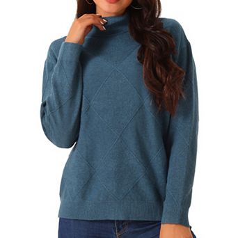 Women's Turtleneck Sweater Long Sleeve Knitted Pullover Fall Winter Basic Jumper Top