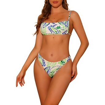 Women's Bandeau Bikini Two Piece Sets Lace Up Adjustable Bathing Suit Swimsuit Swimwear