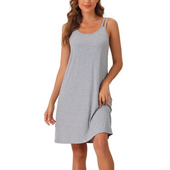 Womens Sleeveless Pajama Dress Chemise Nighties Knee Length Nightshirts Camisole Nightgowns