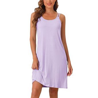 Women's Sleeveless Pajama Dress Chemise Nighties Knee Length Nightshirts Camisole Nightgowns