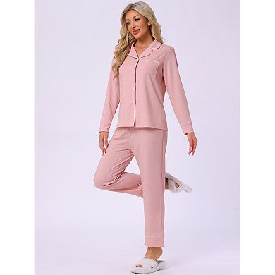 Women's Pajama Sets Long Sleeve Button Down Sleepwear Nightwear Casual Pjs Lounge Sets