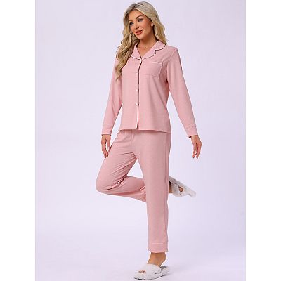 Womens Pajama Sets Long Sleeve Button Down Sleepwear Nightwear Casual Pjs Lounge Sets