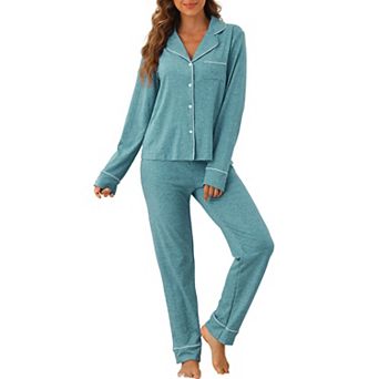 Women's Pajama Sets Long Sleeve Button Down Sleepwear Nightwear Casual Pjs Lounge Sets