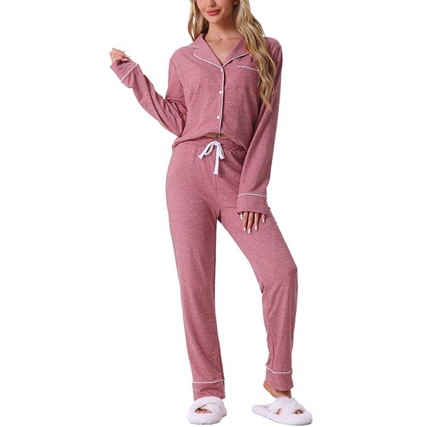 Women's Pajamas Set Crewneck Long Sleeve Sleepwear Soft Pjs