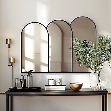 LuxenHome Triple Arch Framed Wall Mirror