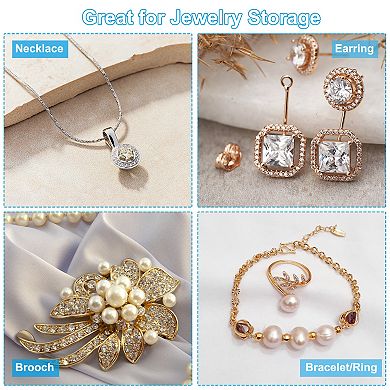 10x8.5cm Jewelry Pouches With Snap Button, 6 Pcs Soft Storage