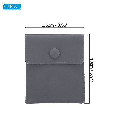 10x8.5cm Jewelry Pouches With Snap Button, 6 Pcs Soft Storage