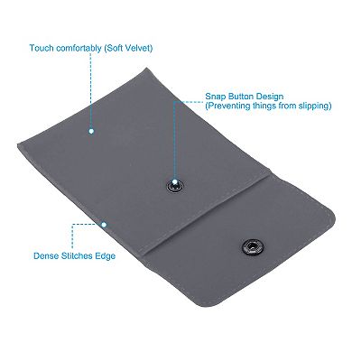 10x8.5cm Jewelry Pouches With Snap Button, 6 Pcs Soft Storage