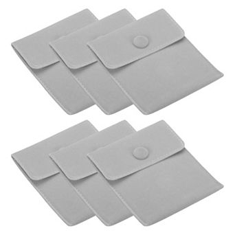 10x8.5cm Jewelry Pouches With Snap Button, 6 pc Soft Storage