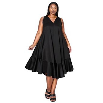 Plus Size Simone Sleeveless Pocket Flare Dress
