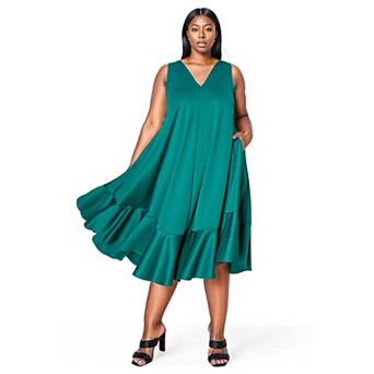 Plus Size Simone Sleeveless Pocket Flare Dress
