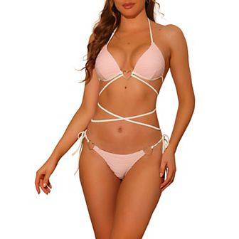 Women's Bikini Sets 2 pc Contrast Color Push Up Swimwear Bathing Suits