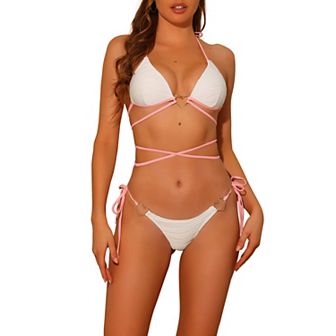 Women's Bikini Sets 2 pc Contrast Color Push Up Swimwear Bathing Suits