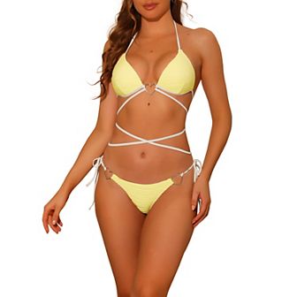 Women's Bikini Sets 2 pc Contrast Color Push Up Swimwear Bathing Suits
