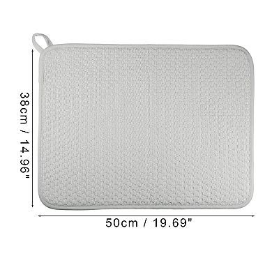 1 Pcs Drain Pad, Solid Color Dish Drying Mat For Kitchen, 19.69"x14.96"