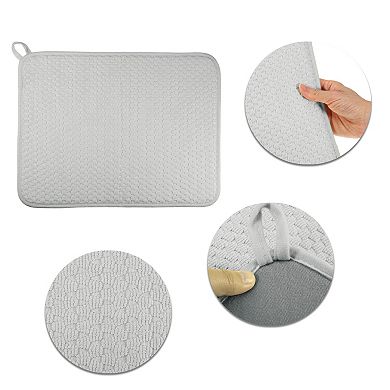 1 Pcs Drain Pad, Solid Color Dish Drying Mat For Kitchen, 19.69"x14.96"