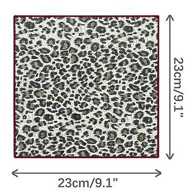 Men's Pocket Squares Leopard Printed Wild Handkerchiefs For Casual Formal