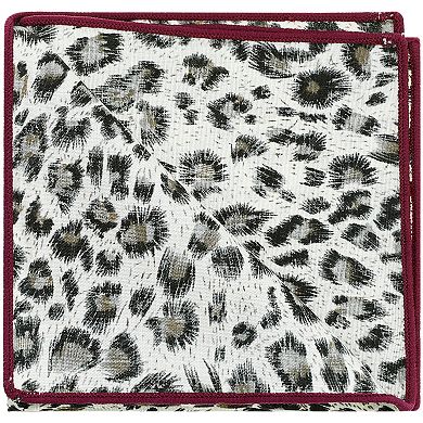 Men's Pocket Squares Leopard Printed Wild Handkerchiefs For Casual Formal