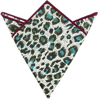 Men's Pocket Squares Leopard Printed Wild Handkerchiefs For Casual Formal
