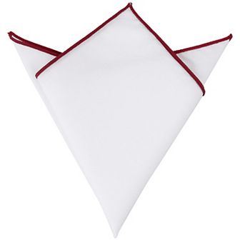 Cotton Contrast Solid Color White Pocket Squares For Men Tuxedo