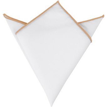 Cotton Contrast Solid Color White Pocket Squares For Men Tuxedo