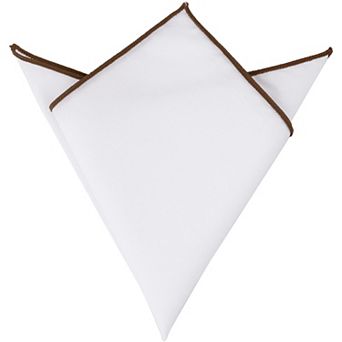Cotton Contrast Solid Color White Pocket Squares For Men Tuxedo