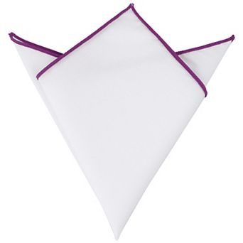 Cotton Contrast Solid Color White Pocket Squares For Men Tuxedo