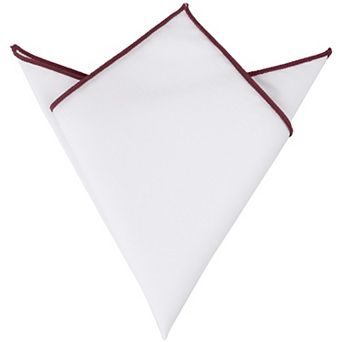 Cotton Contrast Solid Color White Pocket Squares For Men Tuxedo