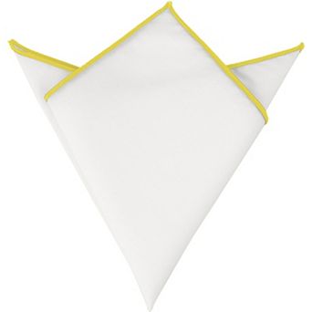 Cotton Contrast Solid Color White Pocket Squares For Men Tuxedo