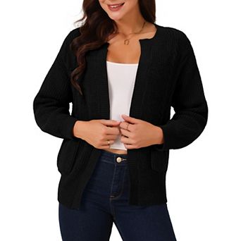 Women's Sweater Cardigan Open Front Long Sleeve Knitted Casual Cardigan With Pockets