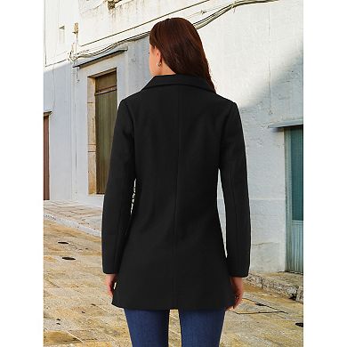 Women's Winter Overcoat Mid-long Casual Notch Lapel Single-breasted Peacoat