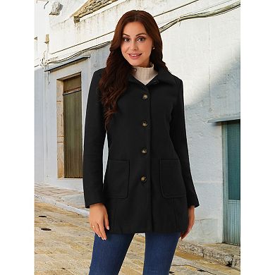 Women's Winter Overcoat Mid-long Casual Notch Lapel Single-breasted Peacoat