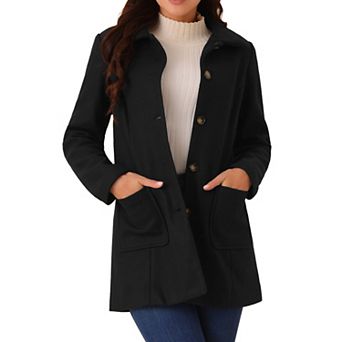 Women's Winter Overcoat Mid-long Casual Notch Lapel Single-breasted Peacoat