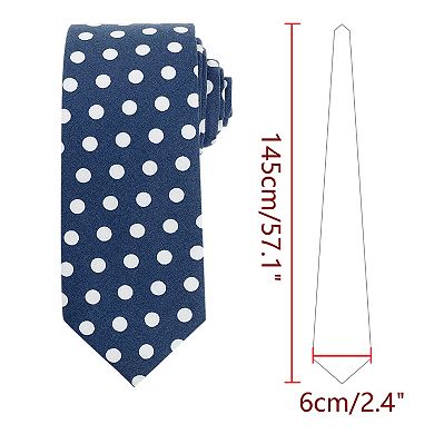 Men's Polka Dots Self-tied Neck Tie With Pocket Square Sets For Business Formal Suit