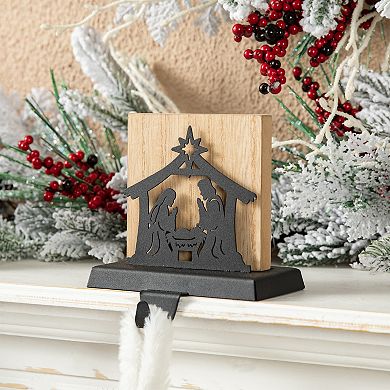 Glitzhome Set Of 3 Christmas Metal Nativity Scene Stocking Holder