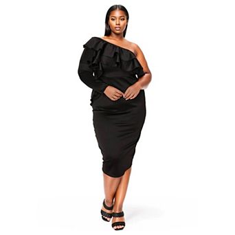 Plus Size Val Ruffled Bodycon Dress