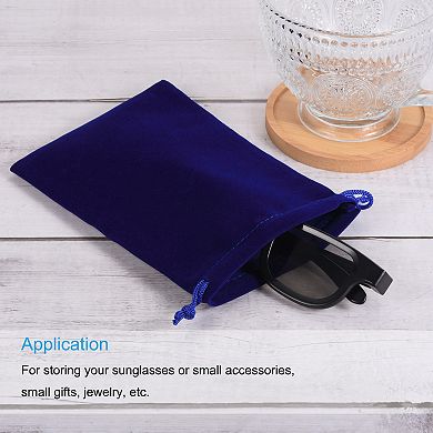 14x10cm Microfiber Pouch, 5pcs Soft Storage Drawstring Gift Bag For Glasses Wedding