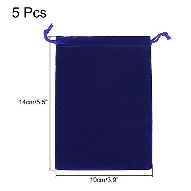 14x10cm Microfiber Pouch, 5pcs Soft Storage Drawstring Gift Bag For Glasses Wedding
