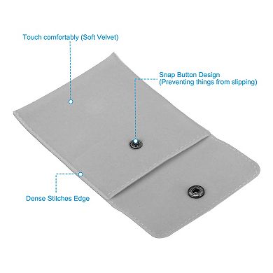 10x8.5cm Jewelry Pouches With Snap Button, 12 Pcs Soft Storage
