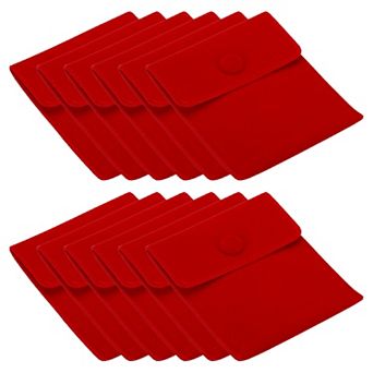 10x8.5cm Jewelry Pouches With Snap Button, 12 pc Soft Storage