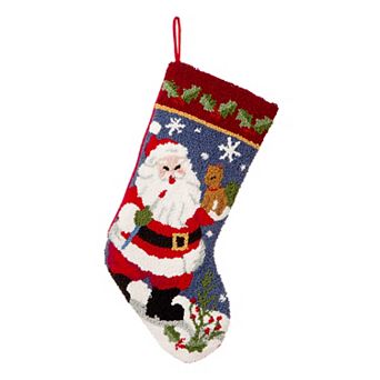 Glitzhome 19 Inch Oversized Christmas Stocking, Hooked Xmas Fireplace Hanging Stocking Decoration