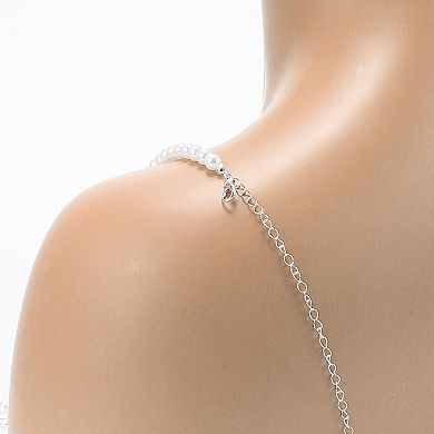 1 Pair Faux Pearl Shoulder Straps, Bra Strap, Shoulder Belt, Bra Shoulder Strap, White Silver Tone