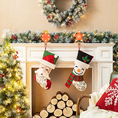 Glitzhome Christmas Stocking, 20.5" L Hooked Xmas Fireplace Stocking