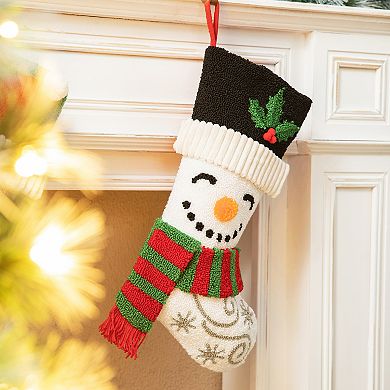 Glitzhome Christmas Stocking, 20.5" L Hooked Xmas Fireplace Stocking